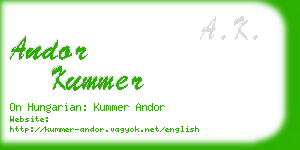 andor kummer business card